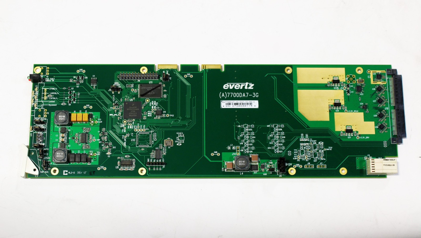 Evertz 7700DA7-3G 3G/HD/SD-SDI Reclocking Distribution Amplifier +3RU Module