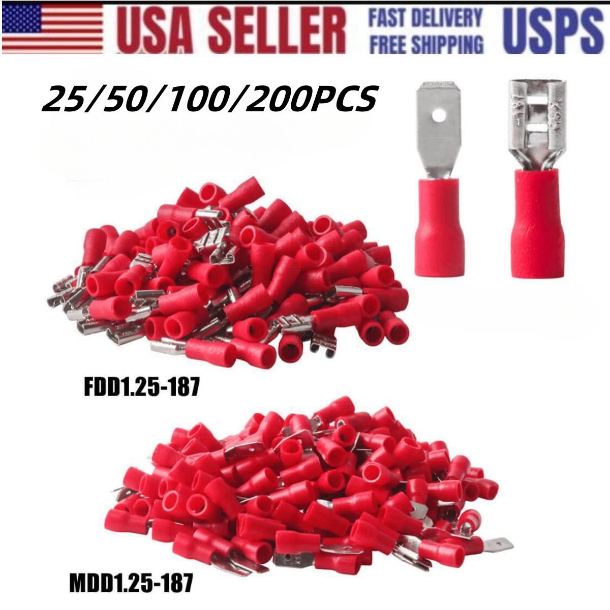 2.8 4.8 6.3mm Quick Disconnect Male Female Spade Connectors Crimp Wire Terminals