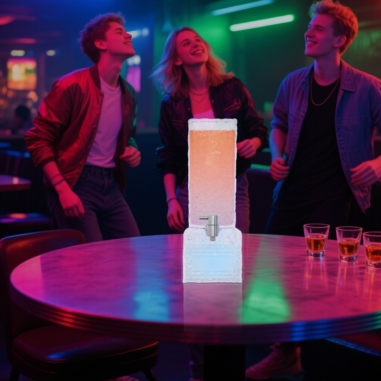 3L/0.79gal Party Beverage Dispenser Water Juice Drink Dispenser RGB LED Light