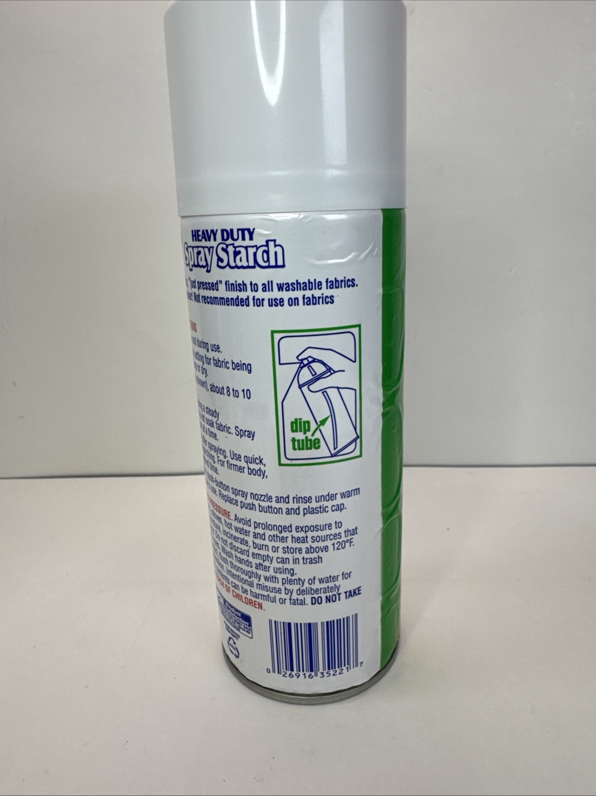Vintage Quality Care Heavy Duty Spray Starch Speed Finish Green Can 15oz NEW