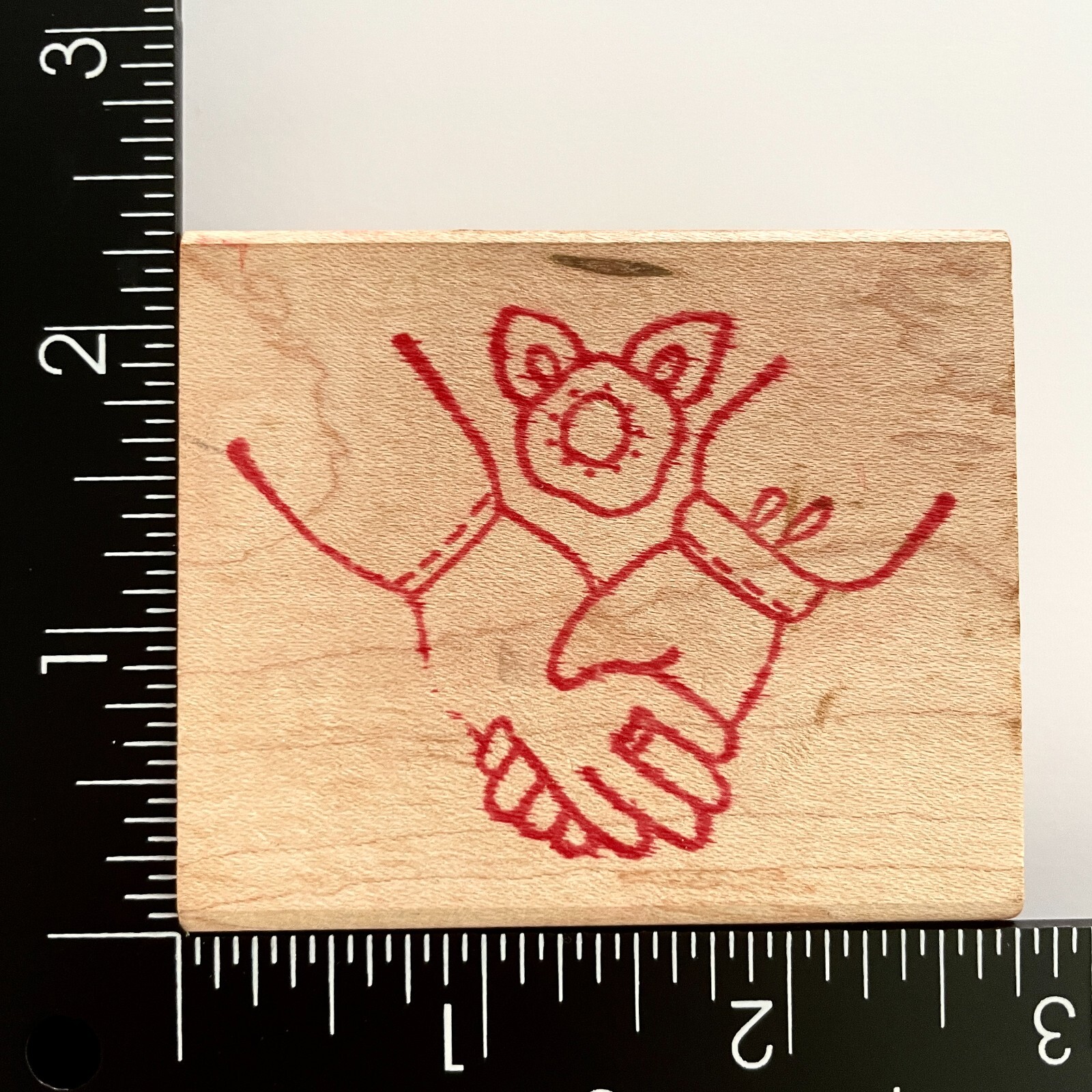 Husband Wife Holding Hands Flower Wood Mounted Rubber Stamp
