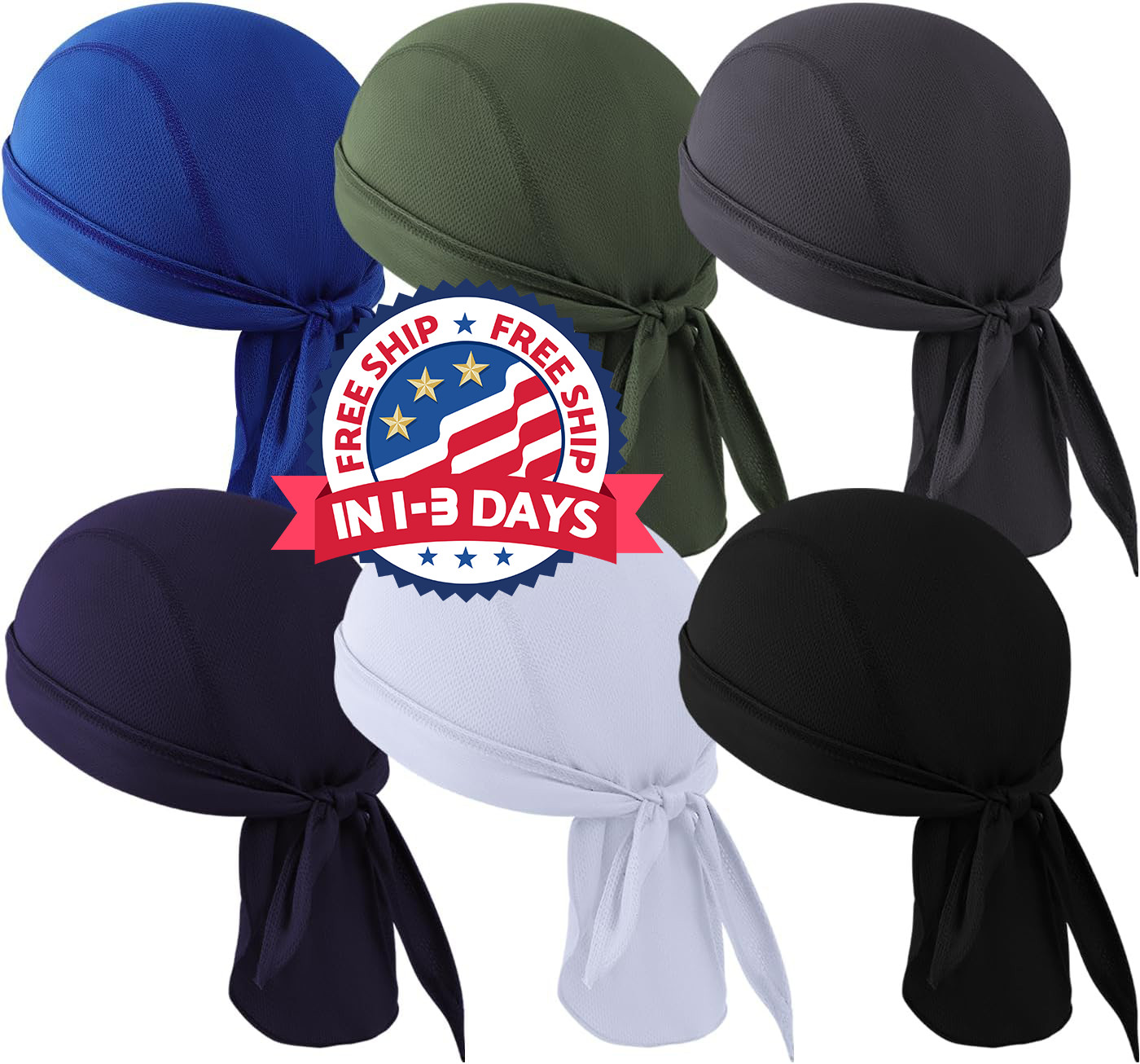 6 Pañuelos para la cabeza hombre bandana bandas para cabello deportivas vincha