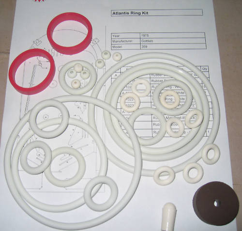 1975 Gottlieb Atlantis Pinball Rubber Ring Kit