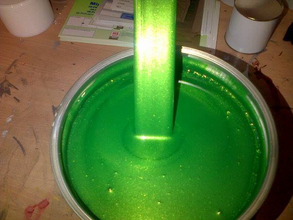 4ltr metalic hulk green metalic pearl custom car paint scooter