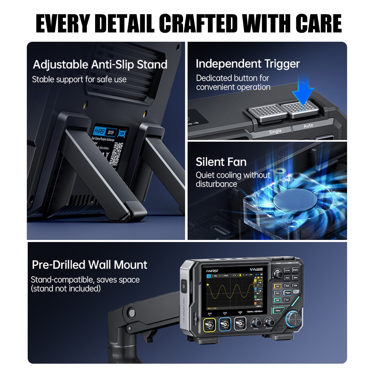 All-in-One Handheld 100MHz ScopeMeter:Oscilloscope Waveform Generator&Multimeter