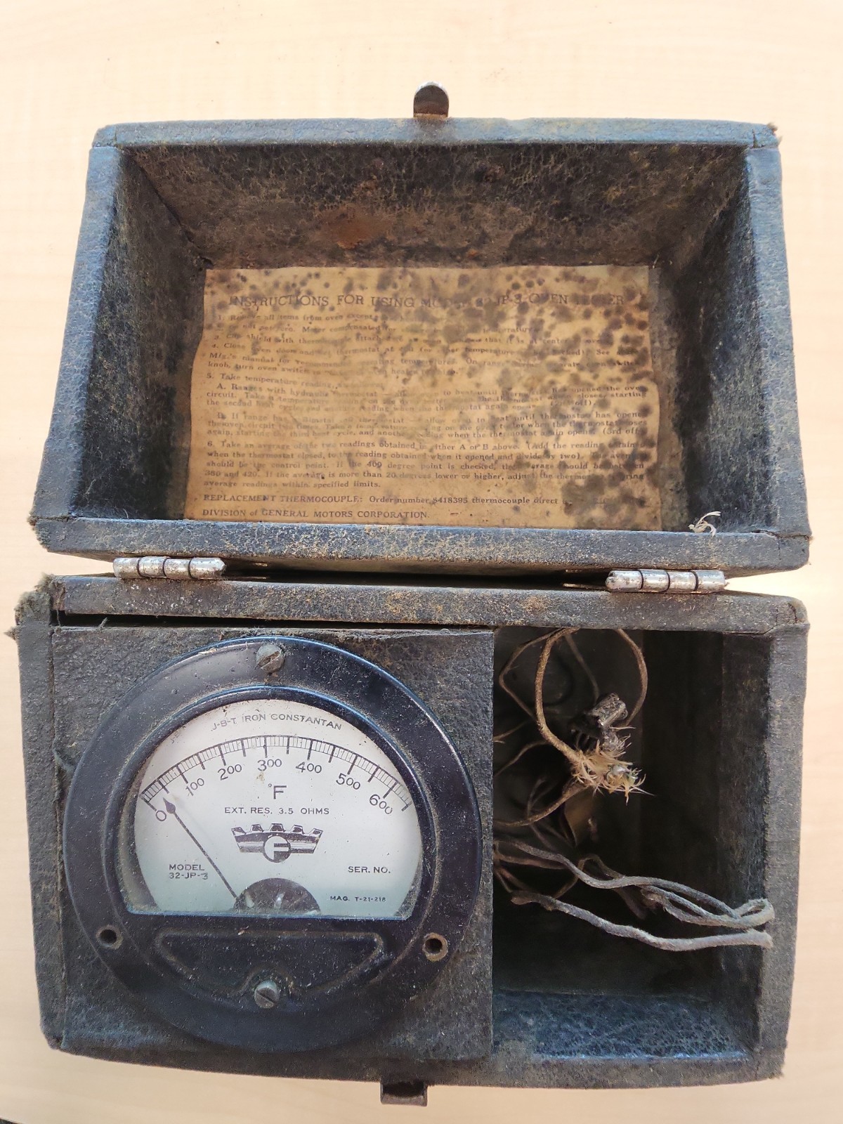 Vintage J-B-T Instruments 32-JP-3 Temperature Indicator / Pyrometer UNTESTED!