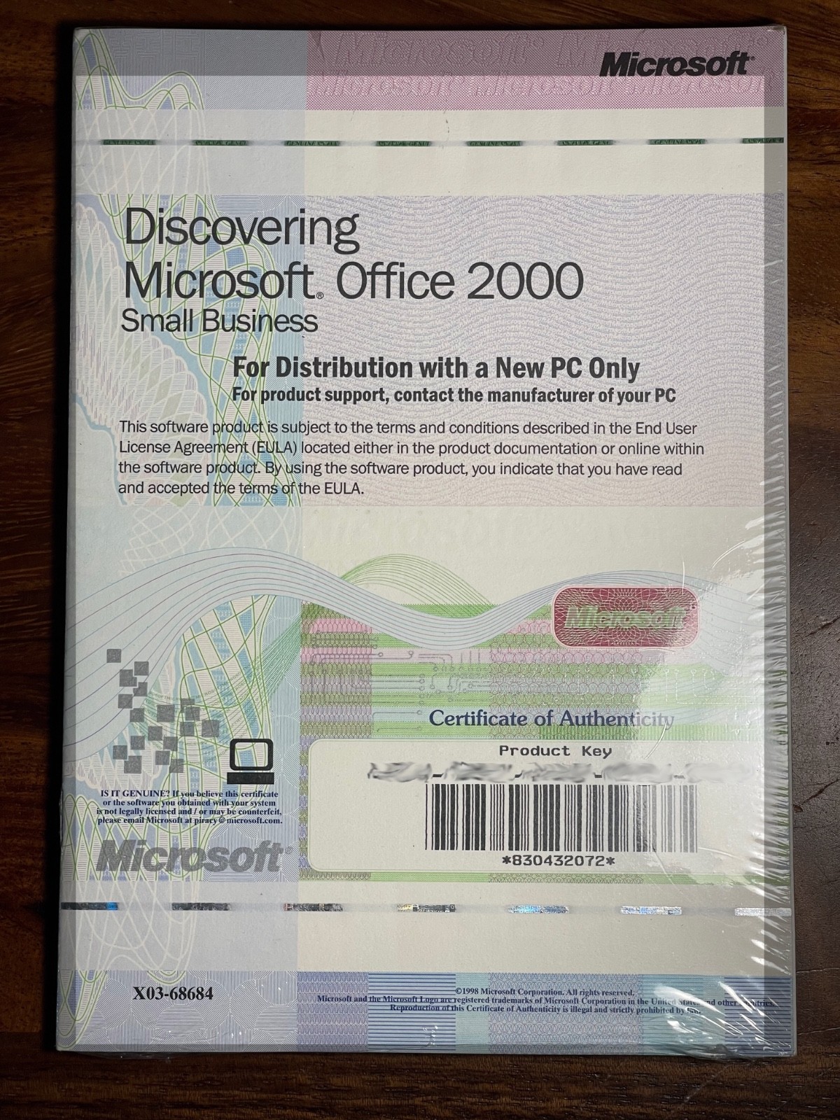 Microsoft Office 2000 Small Business OEM Sealed Shrink Wrapped COA Vintage