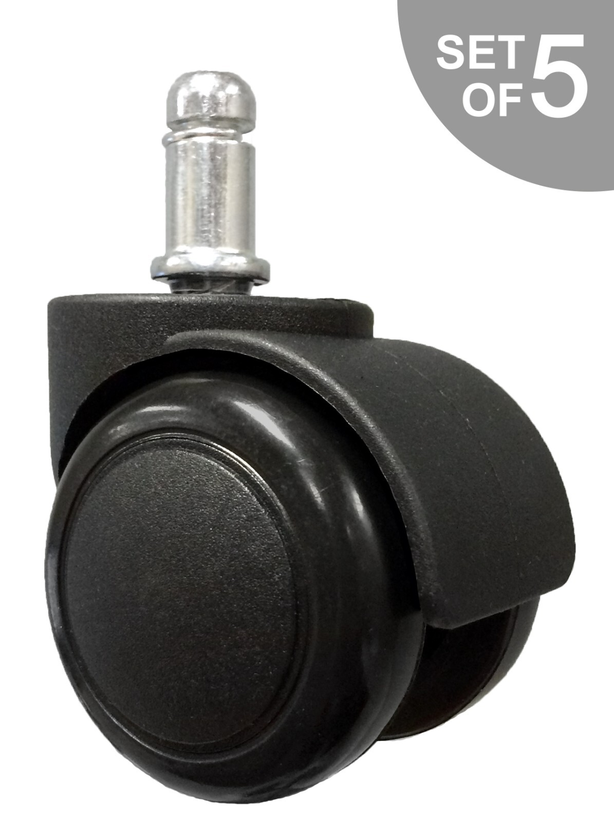 2" Replacement Hard Floor Office Chair Caster - Set of 5 - S2986