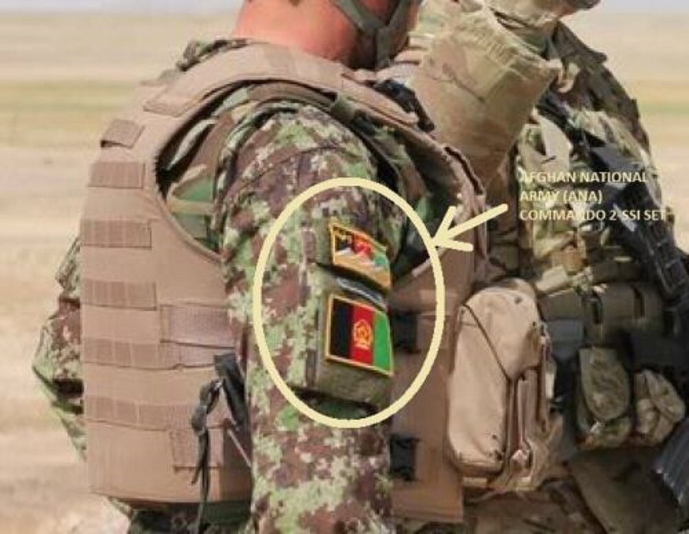 AFGHAN NATIONAL ARMY ANA burdock-velkrö 2-PATCH SET: God/Country/Duty + AFG Flag