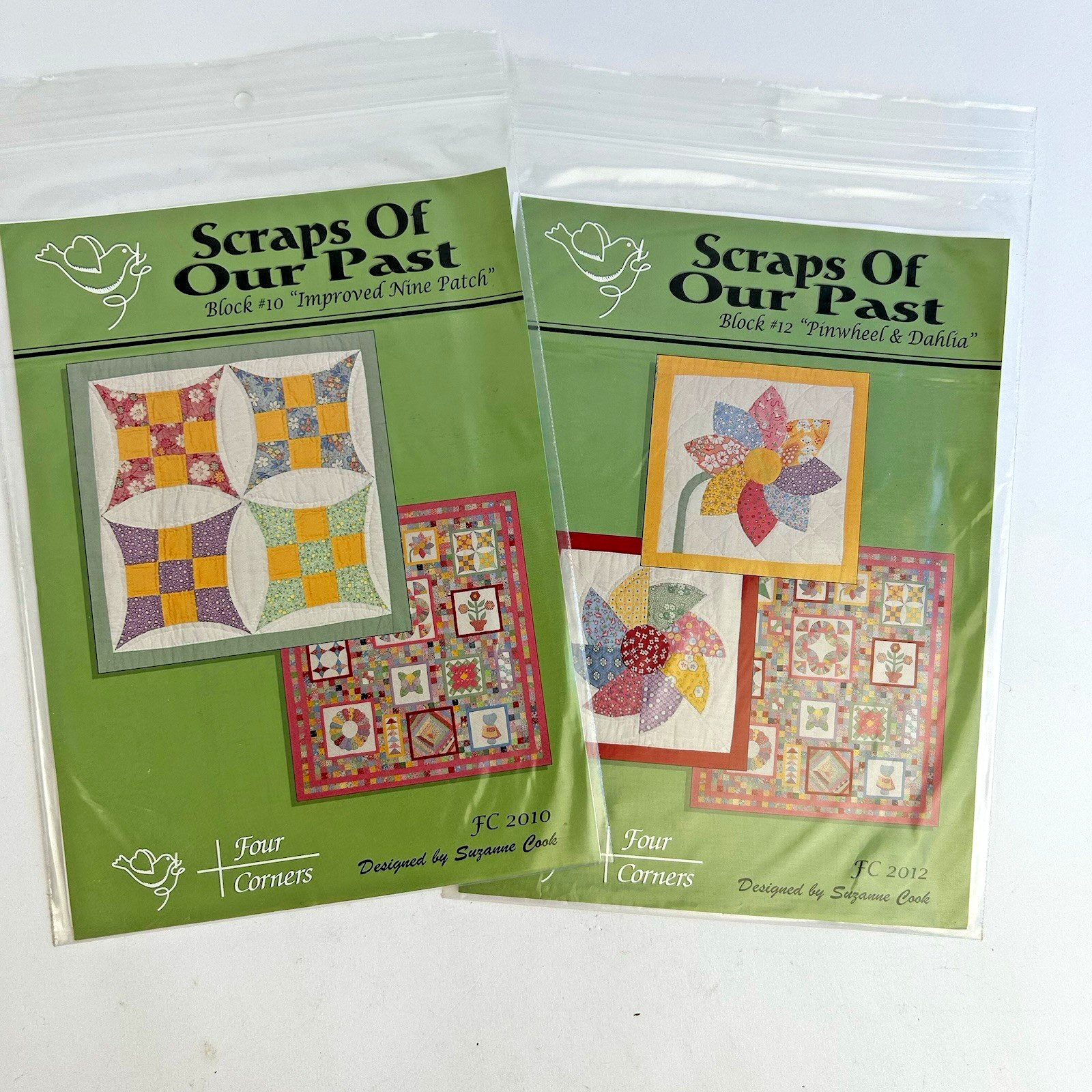Quilt Patterns Vintage Lot 2 #10 #12 Scraps Of Our Past NOT A COMPLETE SET READ