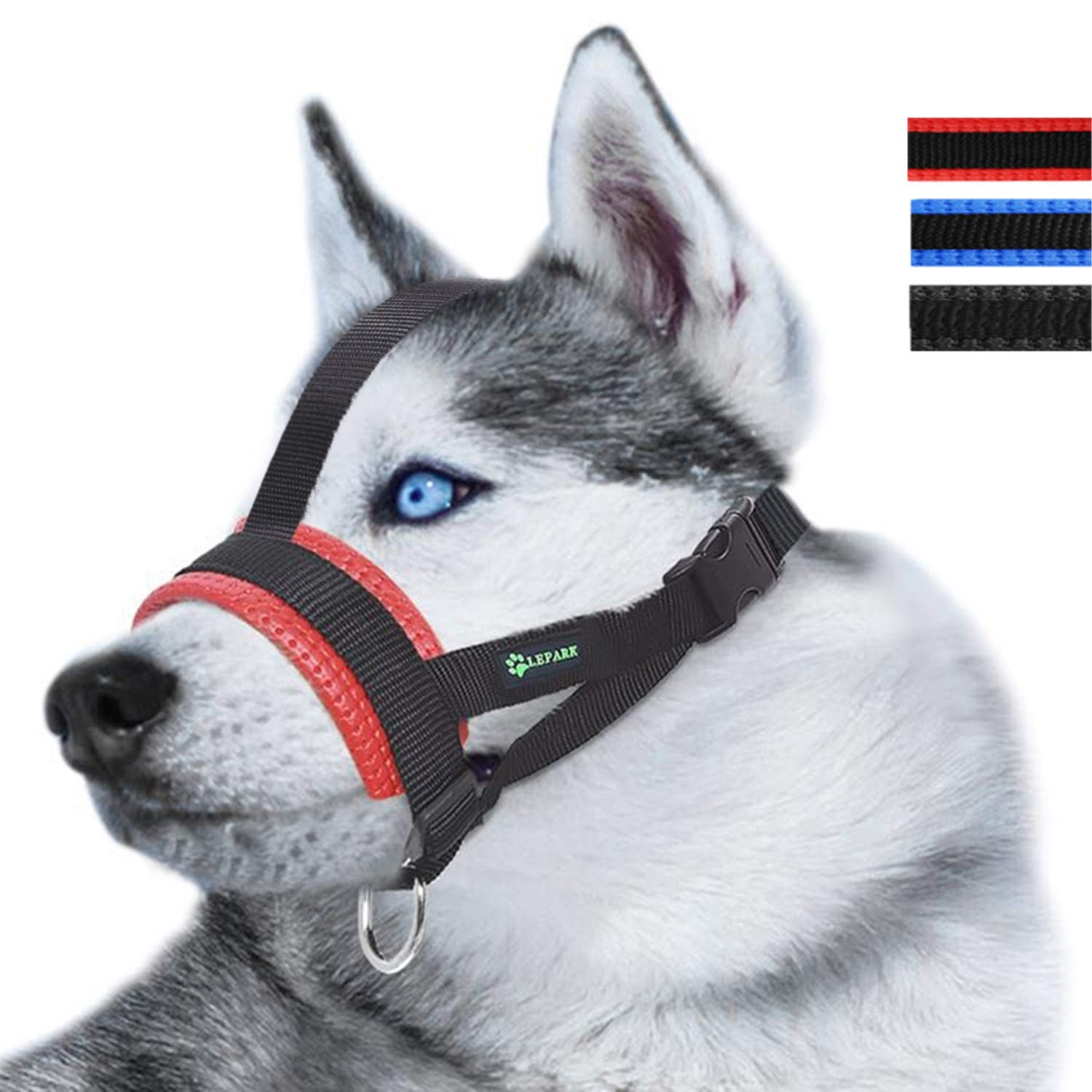 Head Strap Dog Muzzle Prevent from Taking Off by Paws for S, Red-New