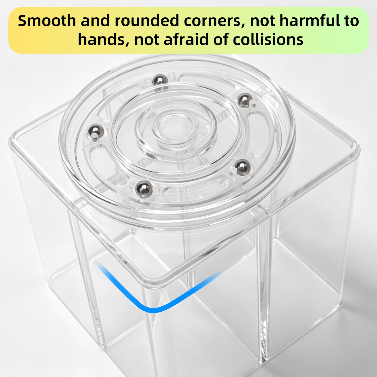 360° Rotating Clear Acrylic 4-Compartment Organizer for Cosmetics & Brushes