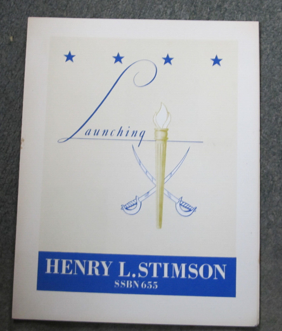 US NAVY  SSBN 655  HENRY L. STIMSON   LAUNCHING  Ceremony program