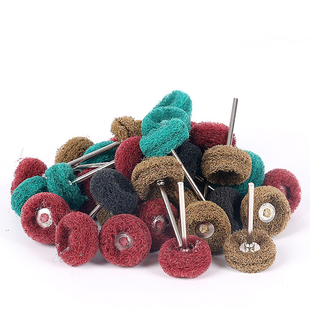 80Pcs Mini Abrasive Buff Wheel Grinding Polishing Shank Craft Bits Rotary Tool r