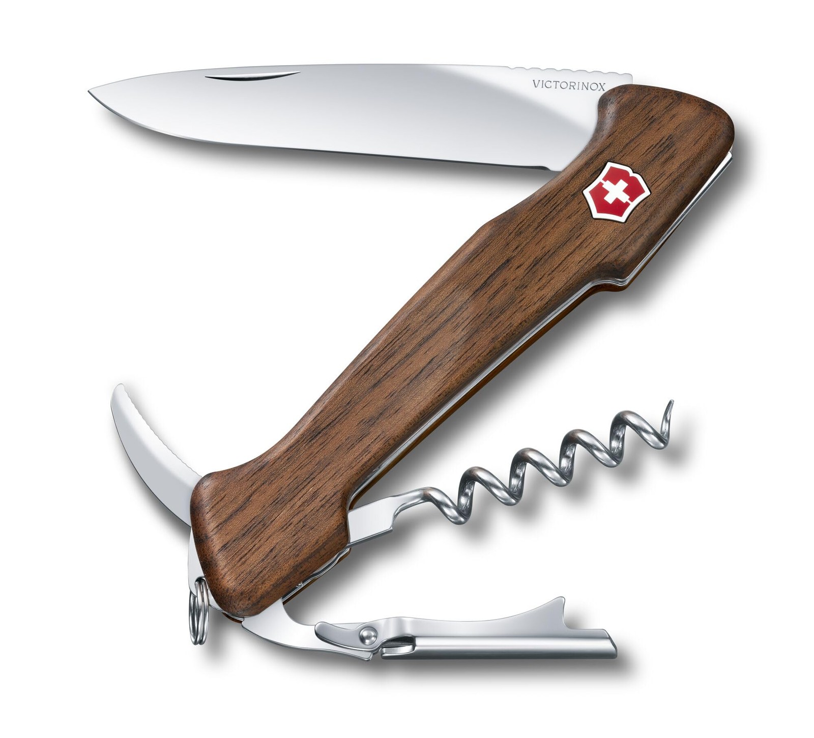 VICTORINOX WineMaster Walnut 0.9701.63 6-Function Wine Opener Knife Leather Case