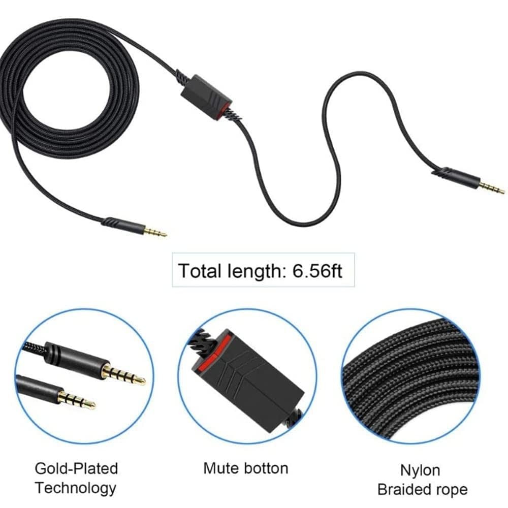 LecLooc Replacement A40 Cord Compatible with Astro Headset, Inline Mute...