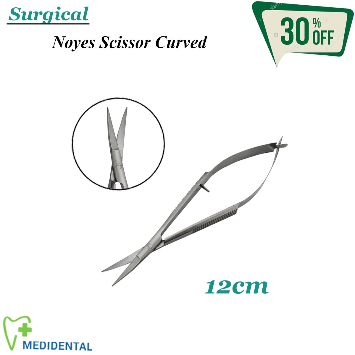 Dental instruments Noyes Scissor Curved 12cm Micro Dissecting Spring Scissors