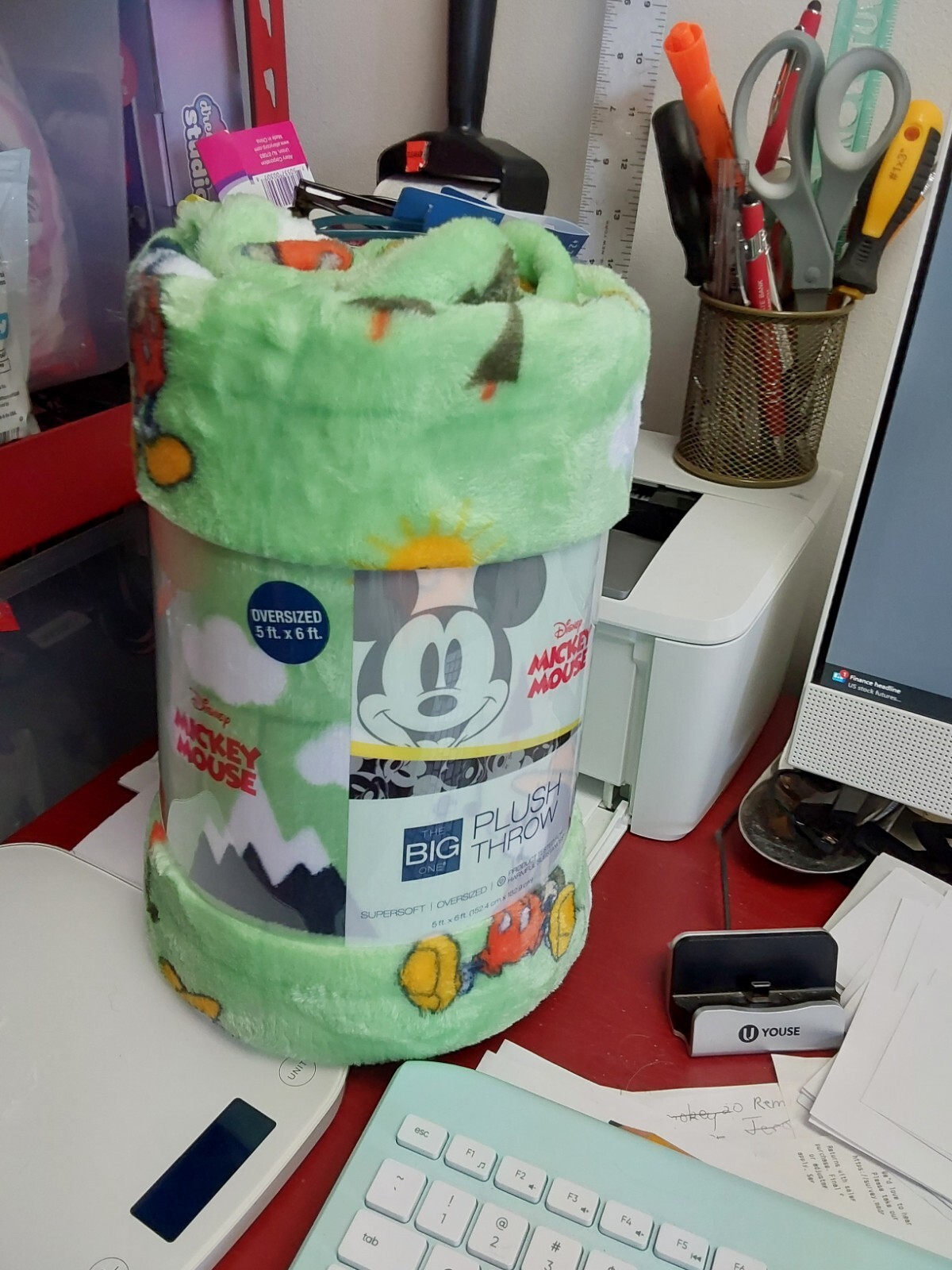 Disney's Oversized Supersoft Printed Plush Throw by The Big One® Mickey Camping