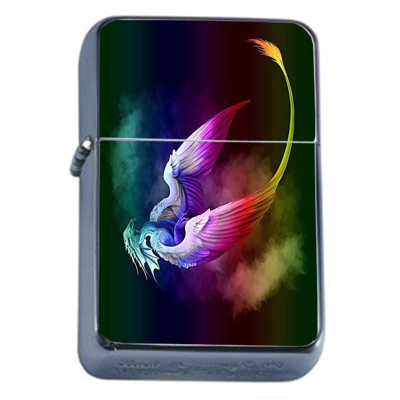 Rainbow Dragon Em1 Flip Top Oil Lighter Wind Resistant
