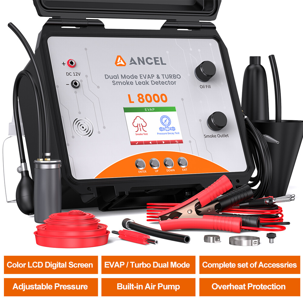 ANCEL L8000 Turbo EVAP Dual Mode Smoke Machine Leak Detector LCD Digital Display