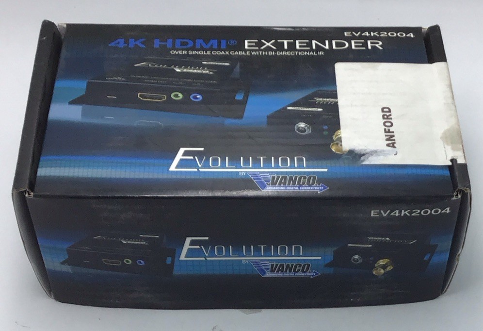 New Vanco Evolution EV4K2004 4K HDMI Extender over Single Coax Cable W/IR u566