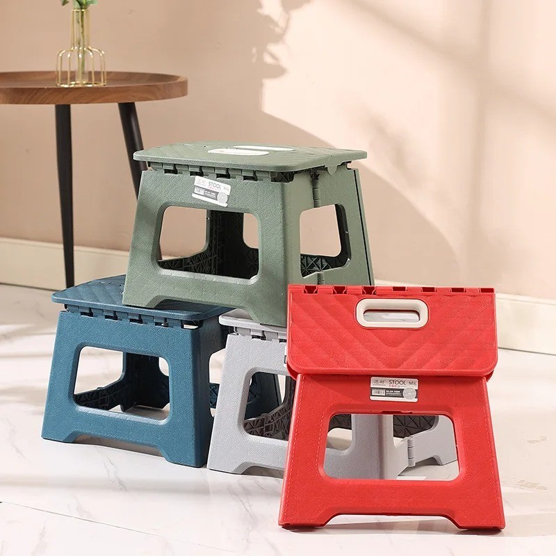 Folding Step Stool Portable Non Slip Plastic Footstool Kitchen Bathroom Camping