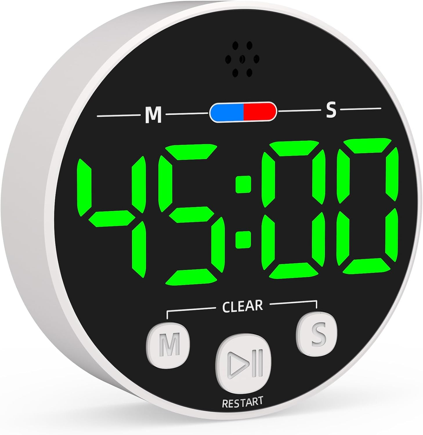 Large LED Digital Timer, Countdown Loud Timer for Kitchen Cooking, Classroom Wh