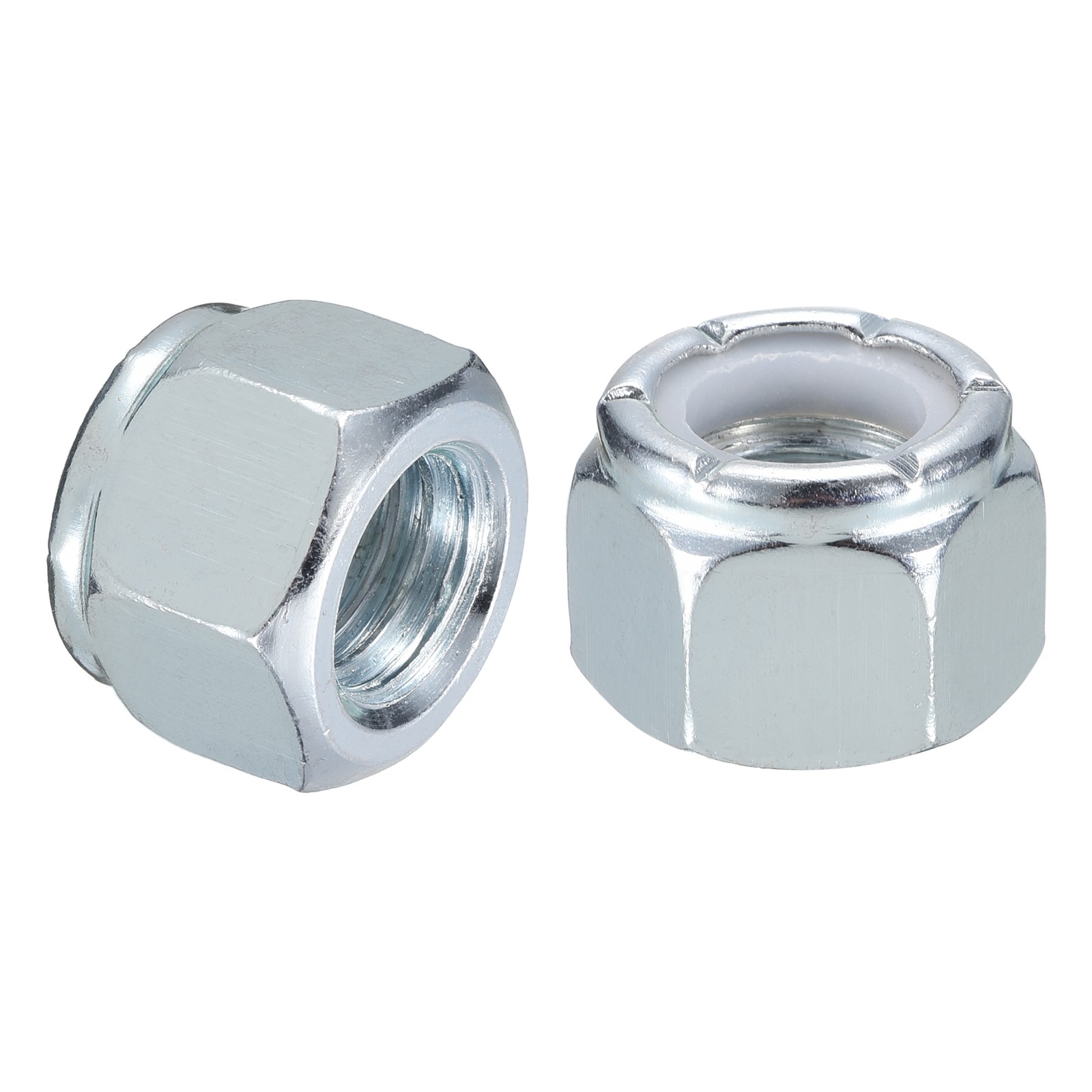 10Pcs 5/8"-11 Nylon Insert Hex Lock Nuts, Carbon Steel Hex Stop Nut, White&White