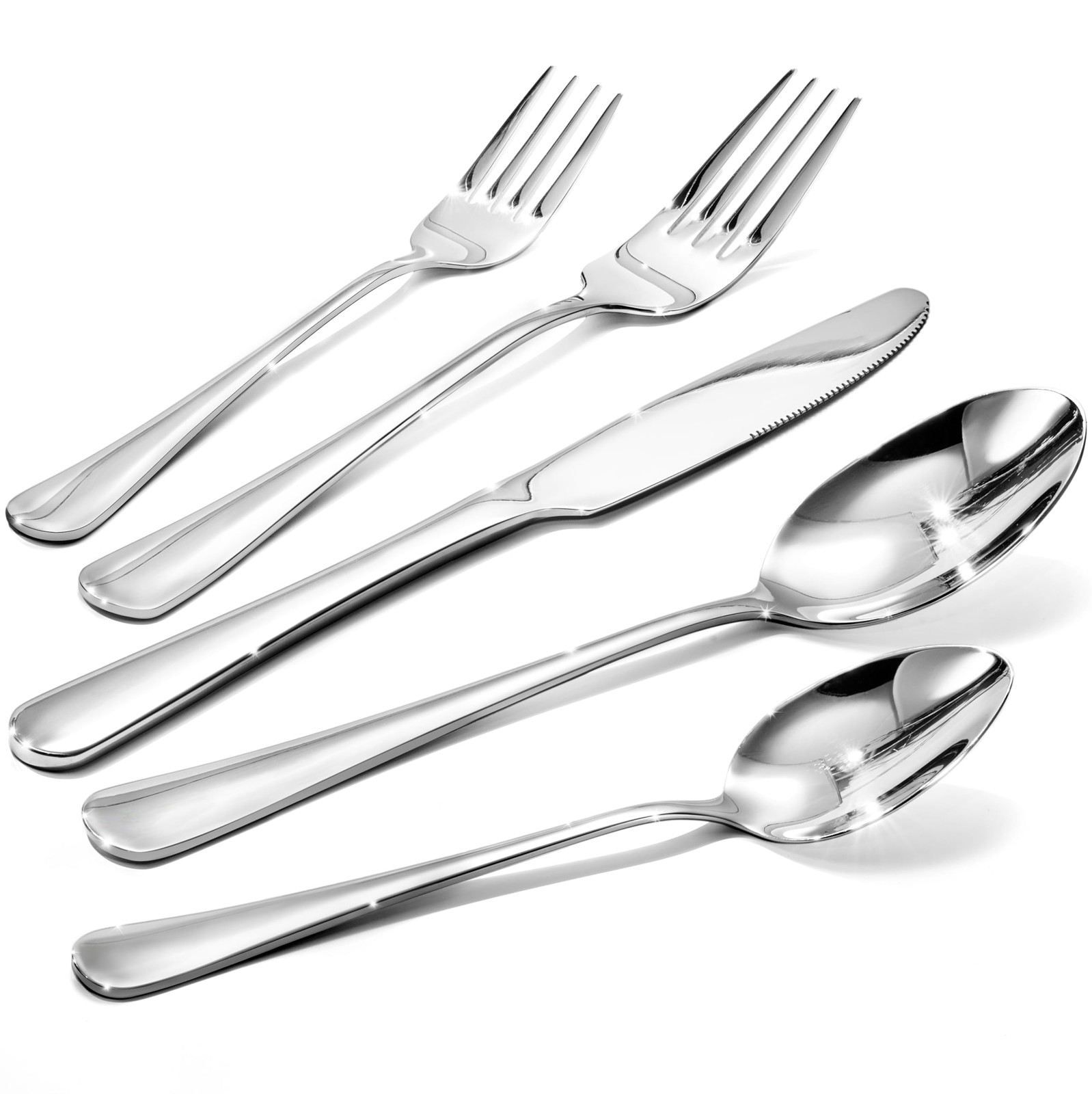 20-Piece Silverware Set for 4, Premium 18/10 Stainless Steel Flatware, Qualit...