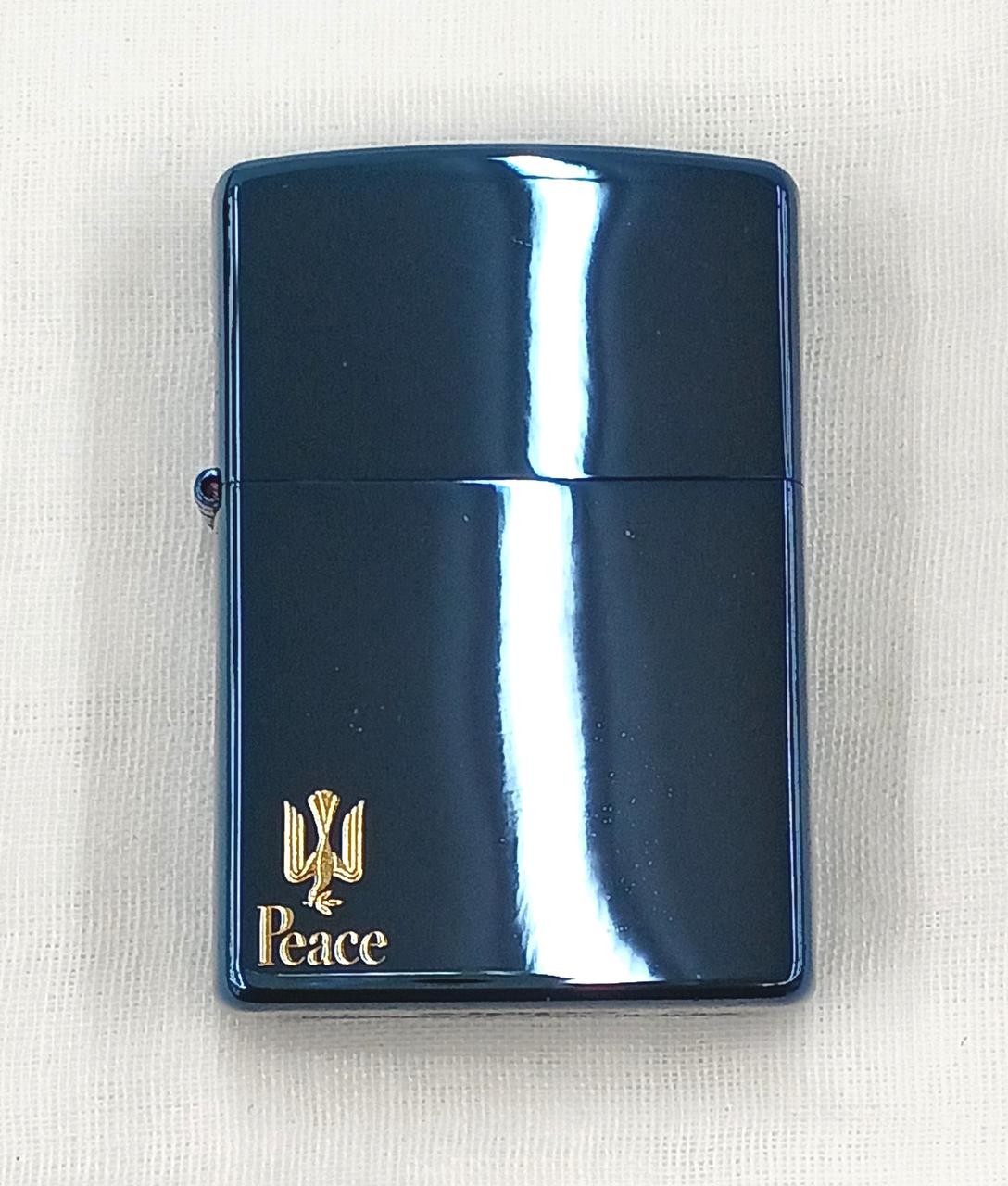 Zippo Peace 2007 Blue Titanium Lighter