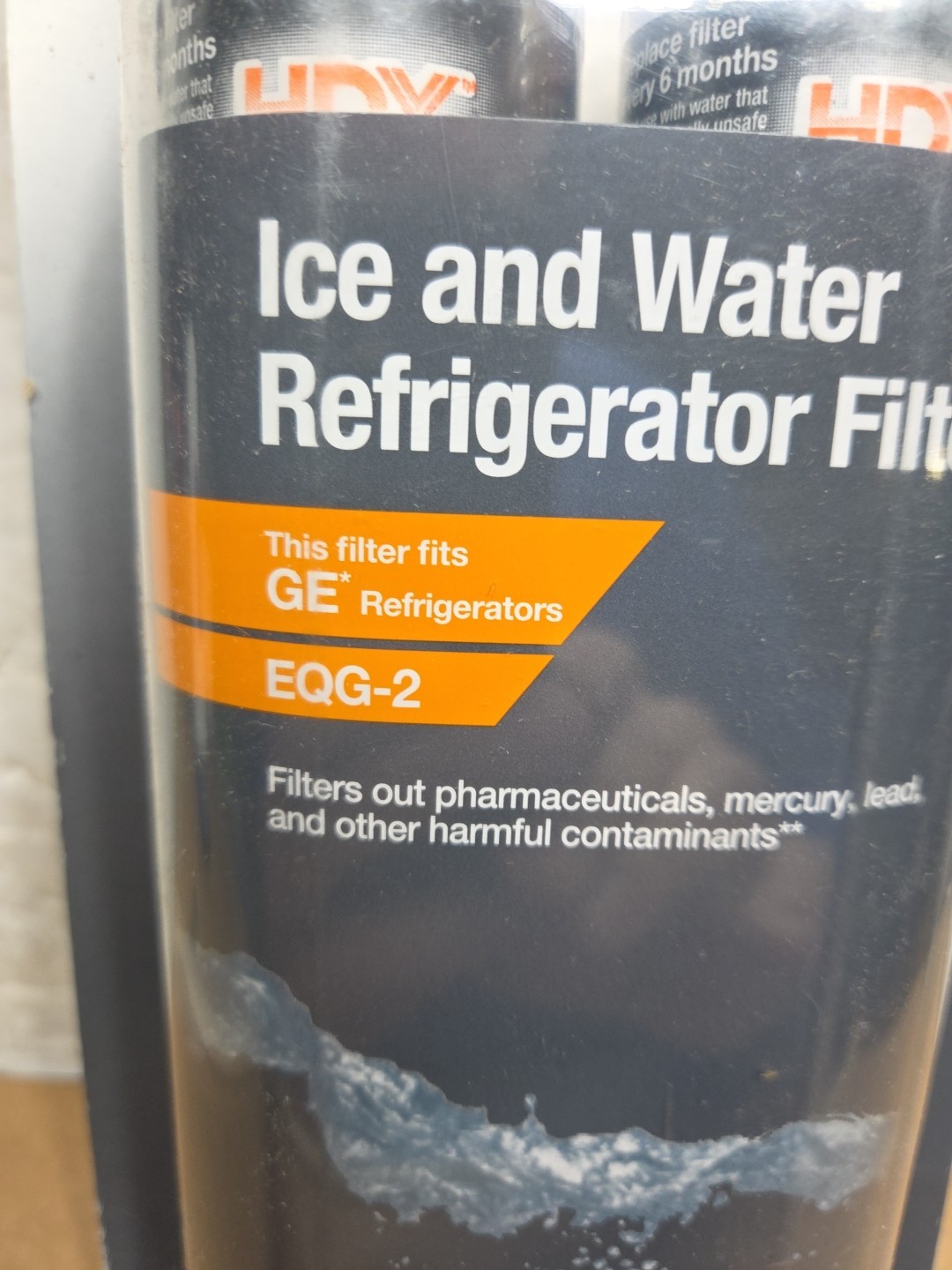 2 Pack EQG-2 Premium Refrigerator Water Filter Replacement for GE RPWFE