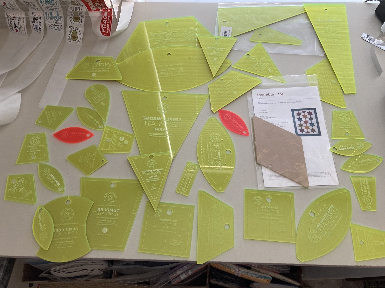 HUGE LOT Missouri Star Quilting Templates, Various Shapes & Sizes