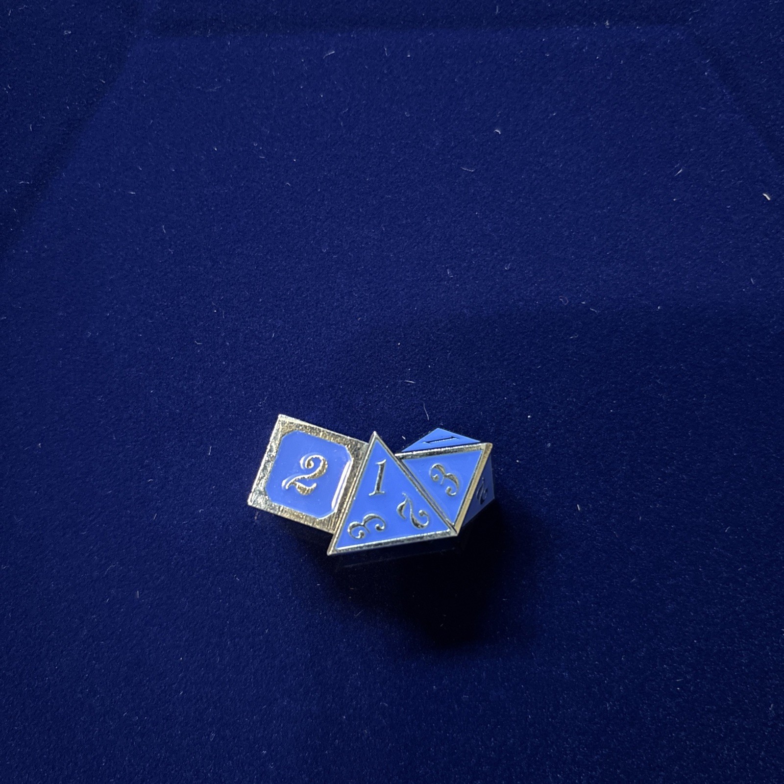 Polyhedral Metal 7Pc Dice Set Blue/Silver
