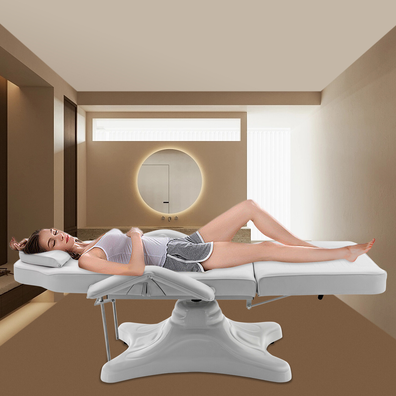Reclining Hydraulic Facial Bed Adjustable Tattoo Chair Salon Massage Table Spa