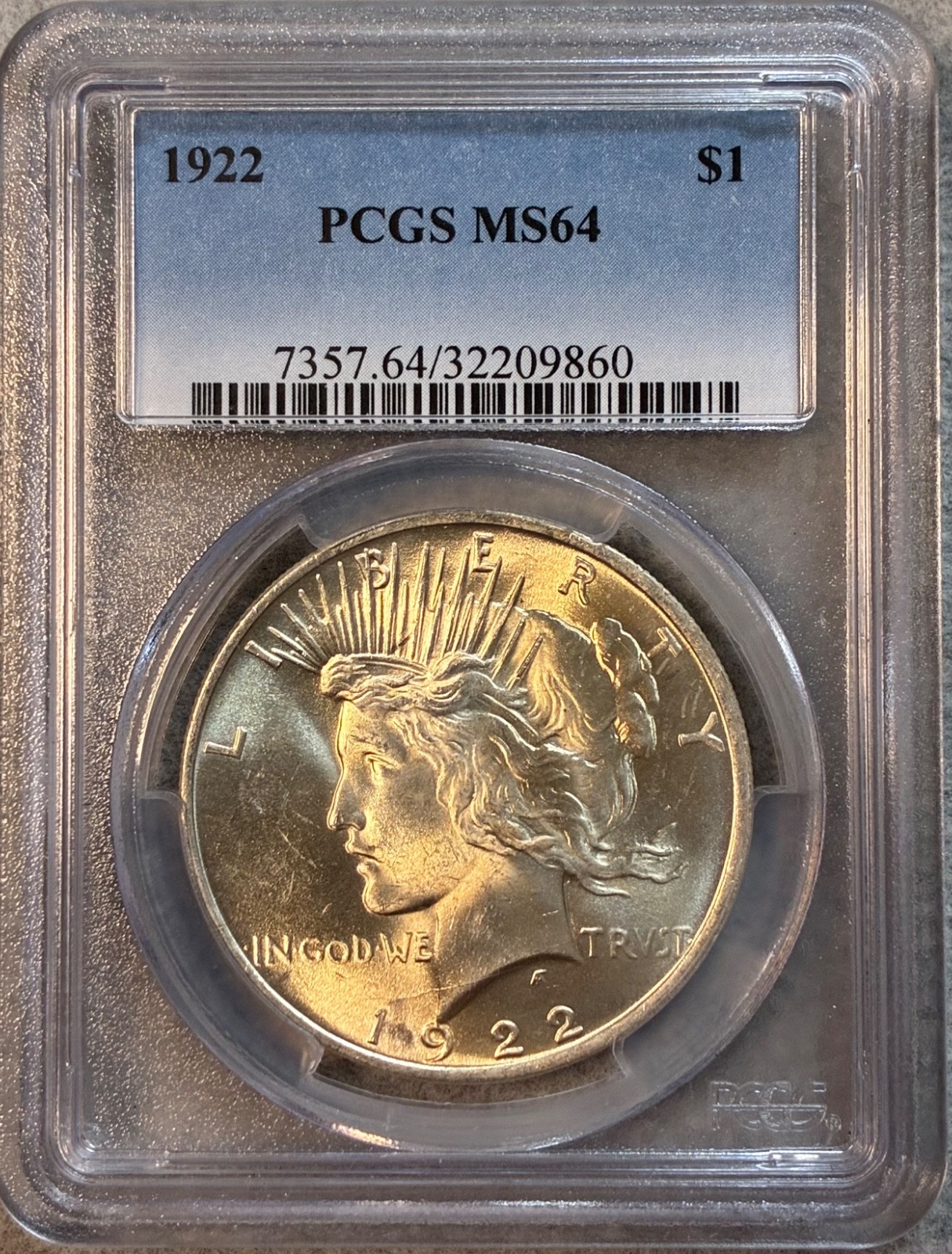 1922 Peace Dollar $1 PCGS MS64