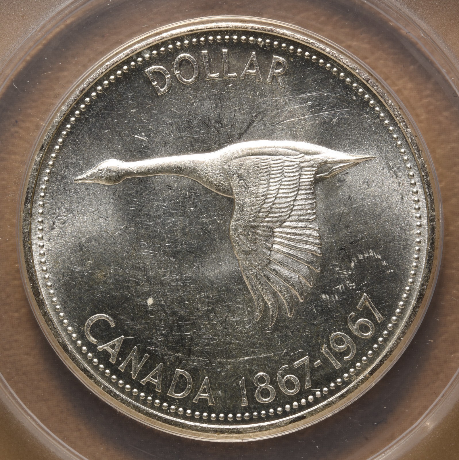 1967 Canada Silver Dollar ANACS MS62