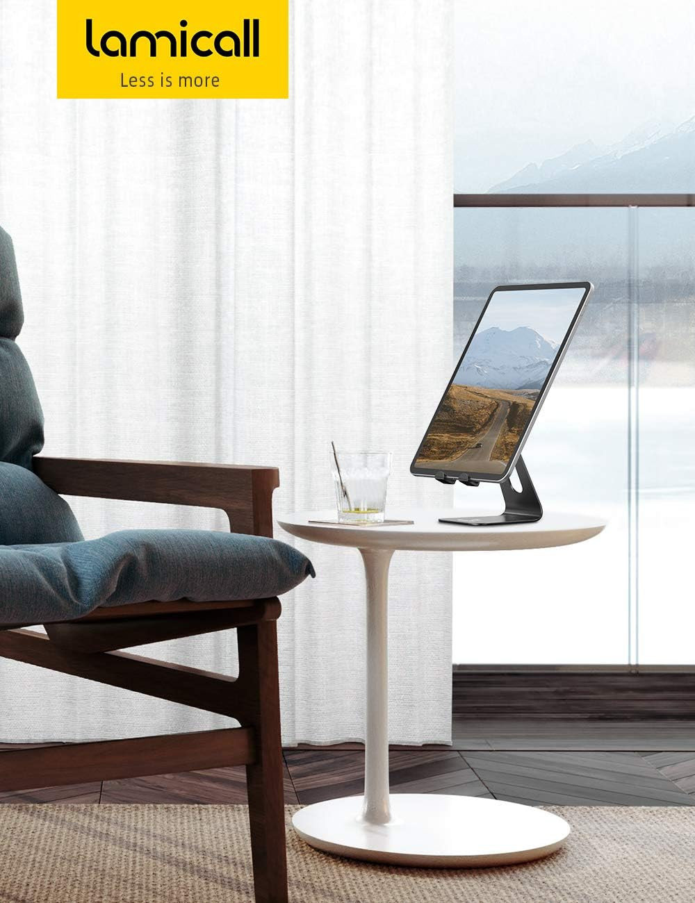 Lamicall Tablet Stand, Tablet Holder for Desk - Multi-Angle Adjustable Tablet De