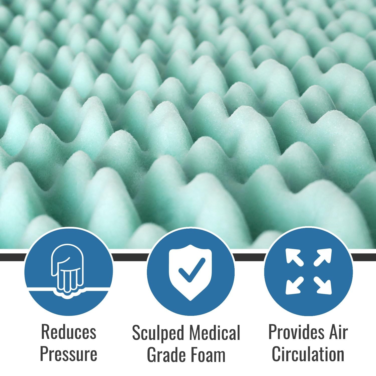 DMI 2-Inch Foam Mattress Topper, Egg Crate Pad for Support, Twin, Blue