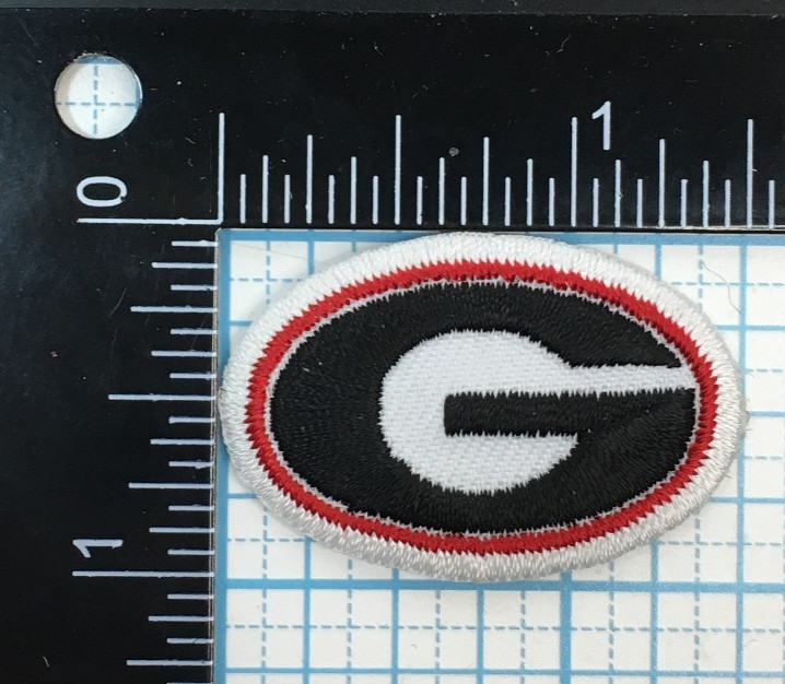GEORGIA BULLDOGS NCAA COLLEGE VINTAGE SMALL 1.5" OVAL LETTER G TEAM LOGO PATCH