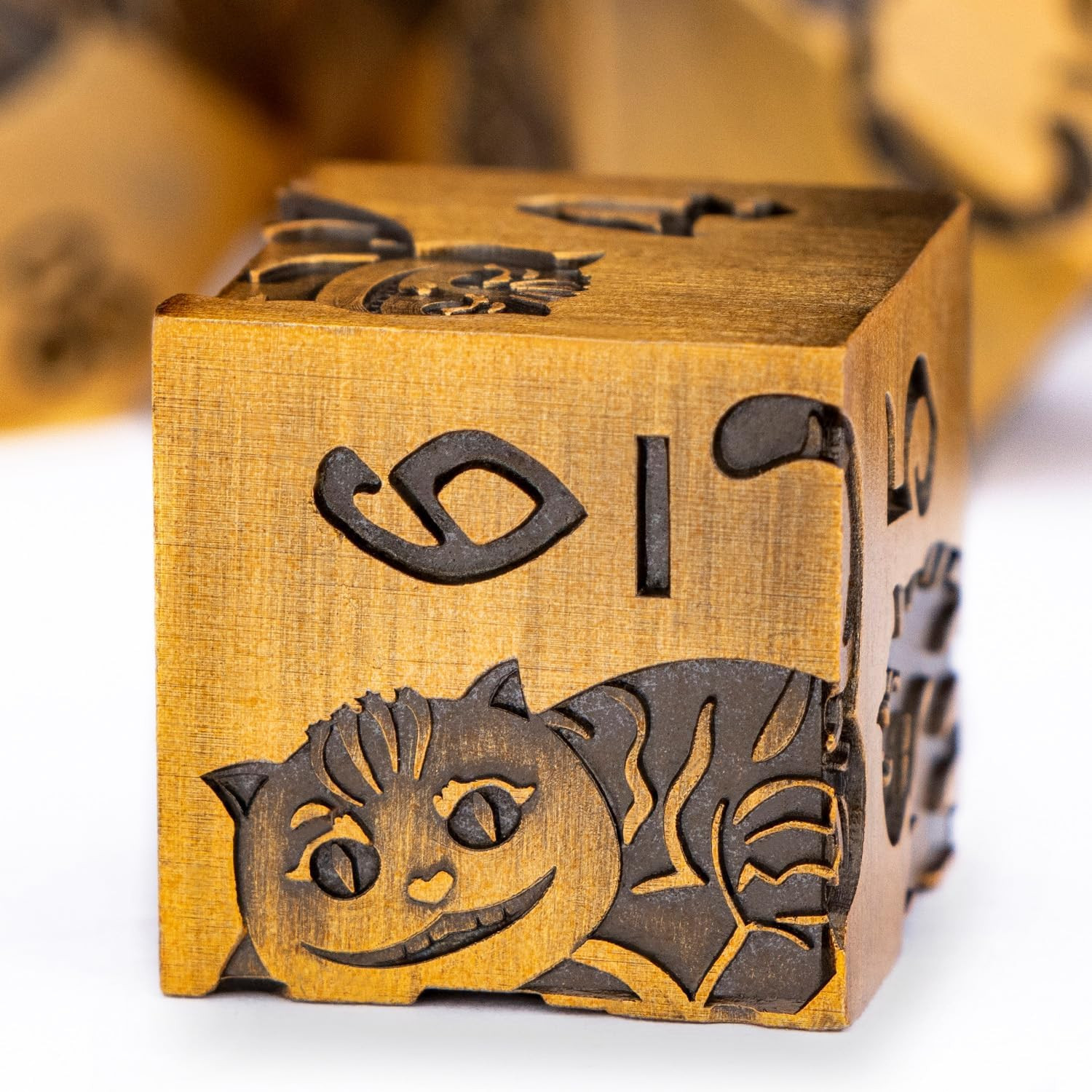 Metal DND Cat Dice Polyhedral RPG Dice Set with Gift Case for Dungeons Dragons R