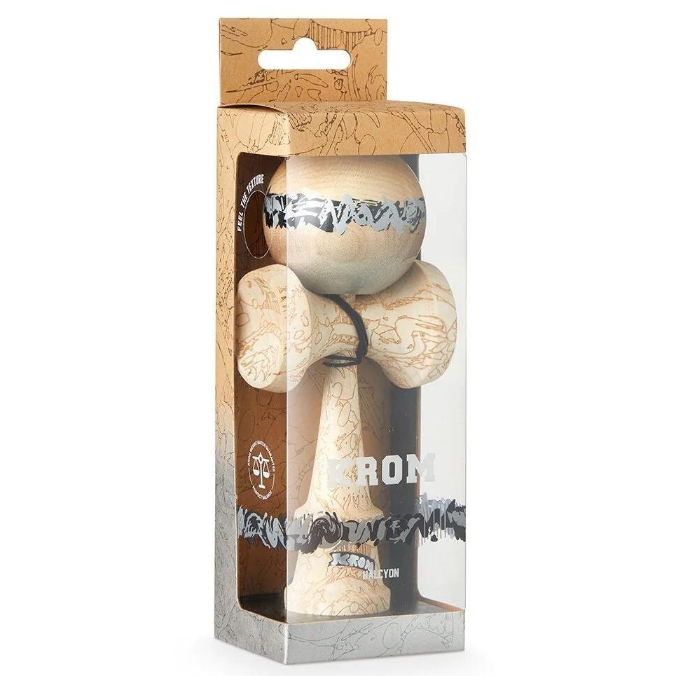 KROM Unity Black Kendama 2GOOD Shape Maple Wood w/Mini Bearing & Sticker NEW