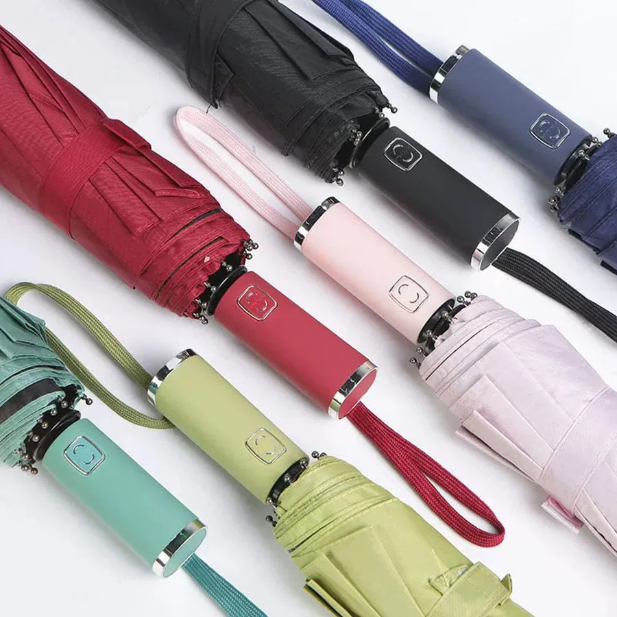 Stylish Automatic Umbrella - UV Protection, Windproof with 10 Reinforced Ribs, D