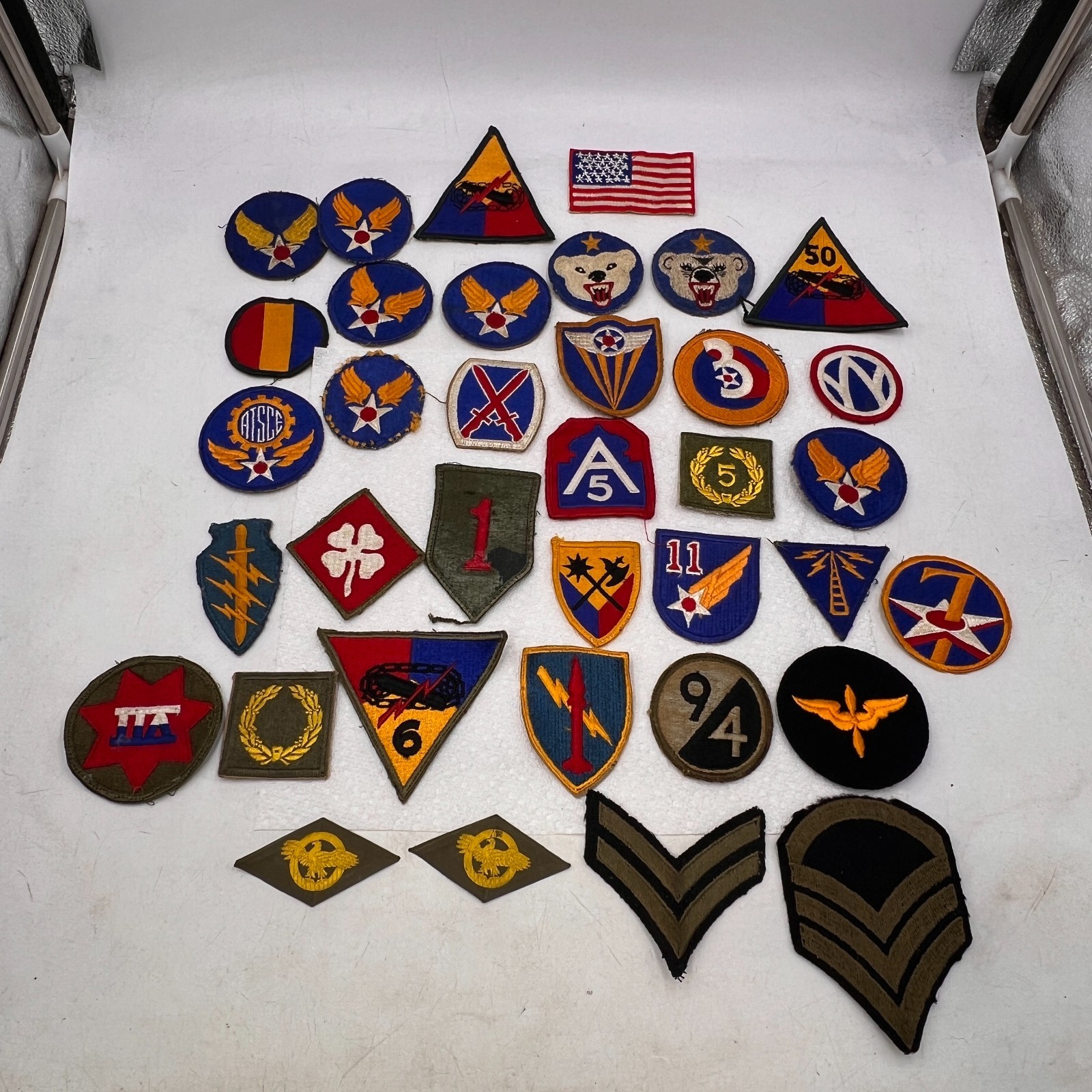VINTAGE LOT 36 WW2 Era Military Patches Army Air Force Alaska AAF Infantry WWII