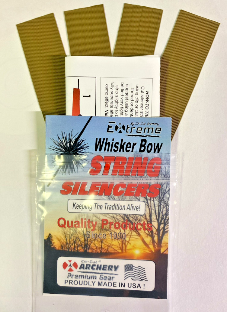 BROWN BowString Rubber Whisker String Silencers NOISE DAMPENERS Archery 4 PC PK