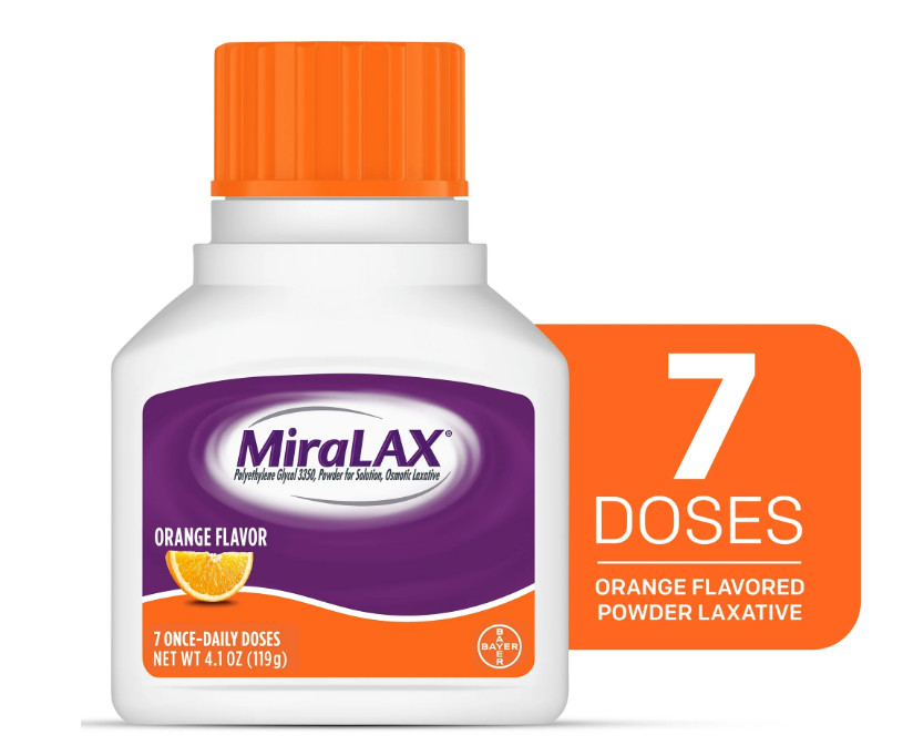 Miralax Laxative Powder Orange Flavor 4.1 oz   EXP 07/2026