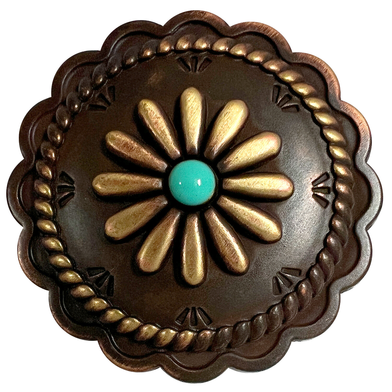 Leather Craft Conchos Southwestern Antique Brass Rope Edge Concho Screw Back