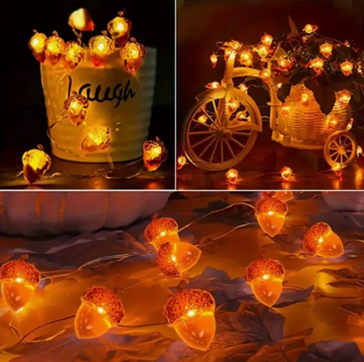 6.5 Feet Acorn String Novelty Fairy Lights Autumn Garland New