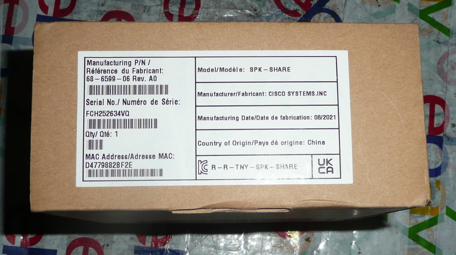 Cisco SPK-Share Webex Share Wireless Adapter 68-6599-06