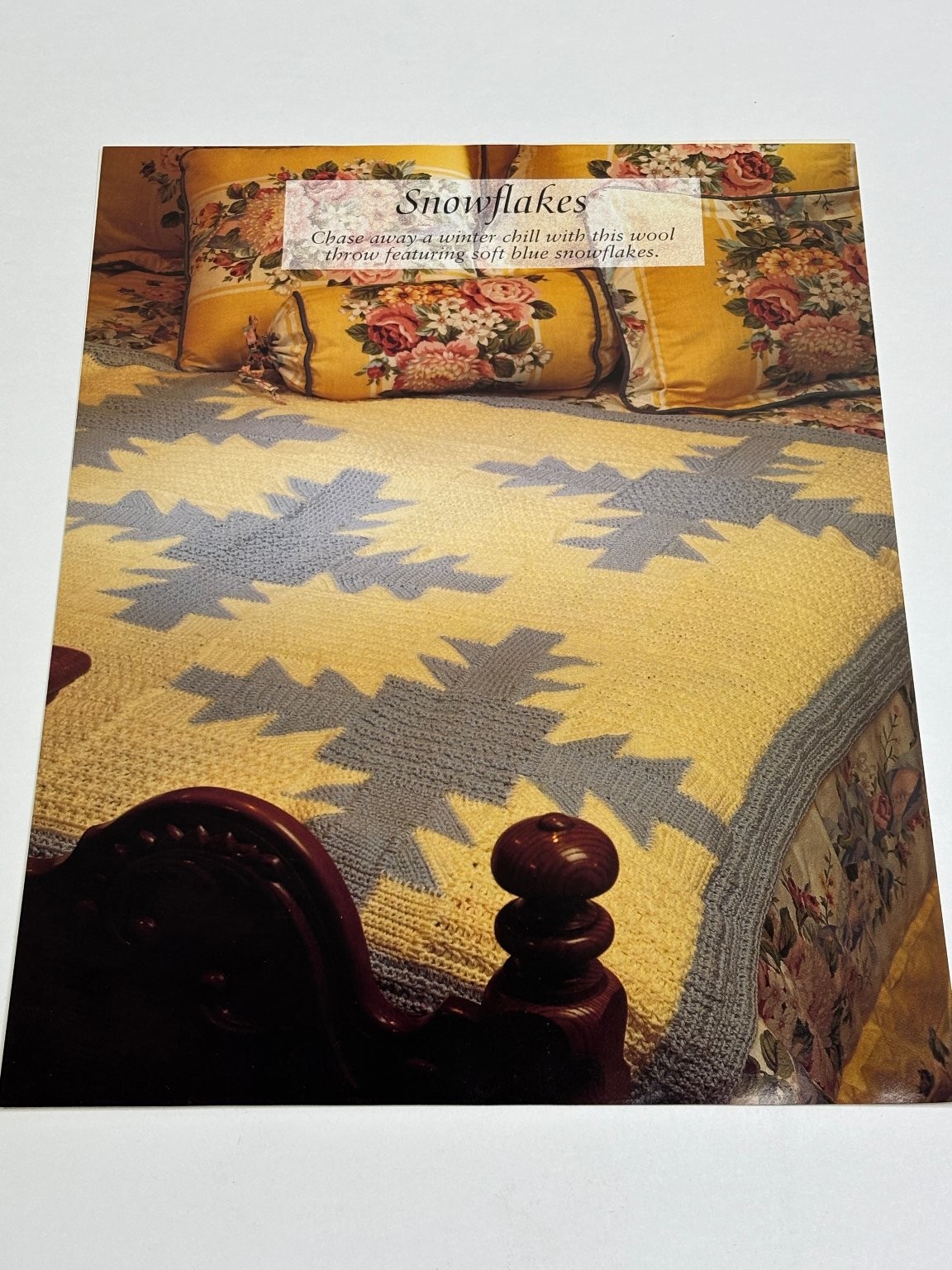 Snowflakes Throw Crochet Pattern Pages from Book