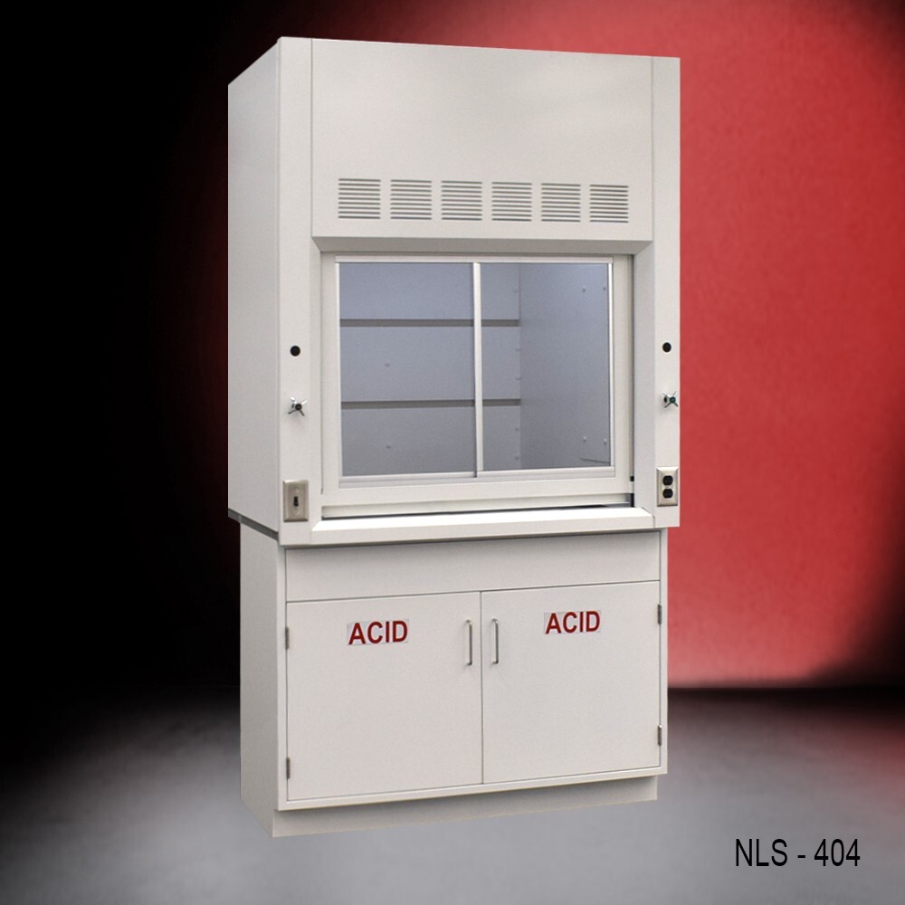 4' Laboratory Fume Hood  w/ Epoxy Top / ACID Storage Cabinet / E1-079